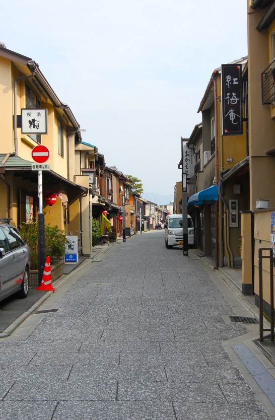 石畳の道に日本家屋が立ち並びます。
