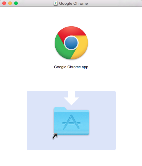 Google Chrome.appを下のフォルダに移動する