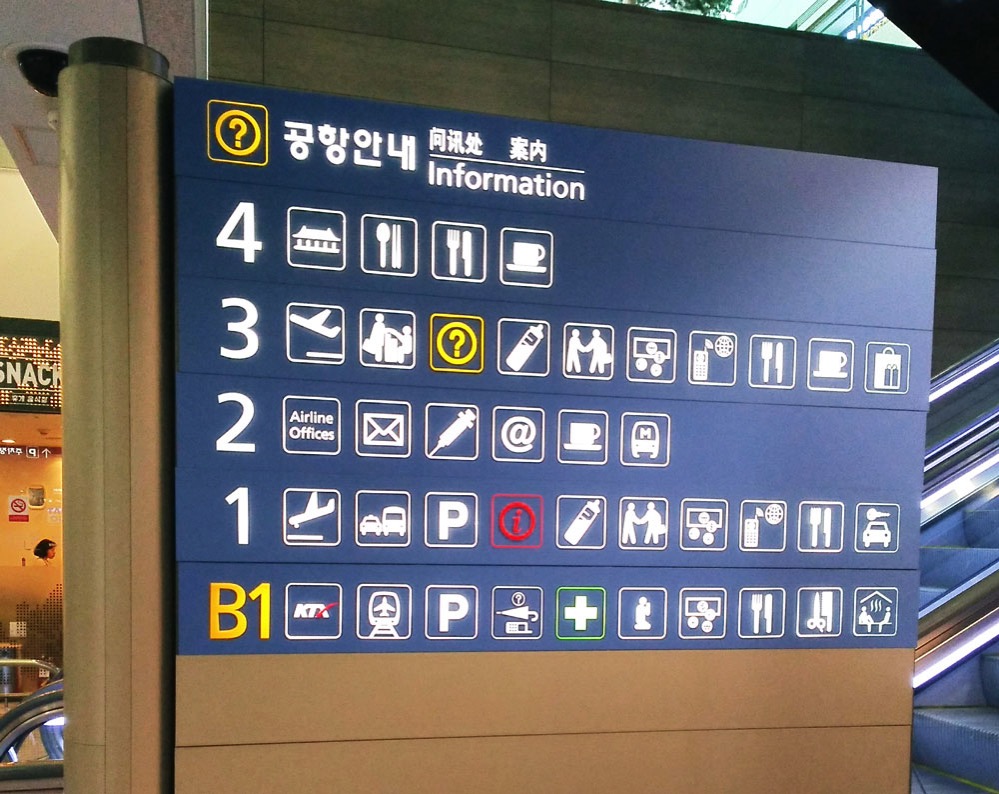 仁川国際空港の案内板