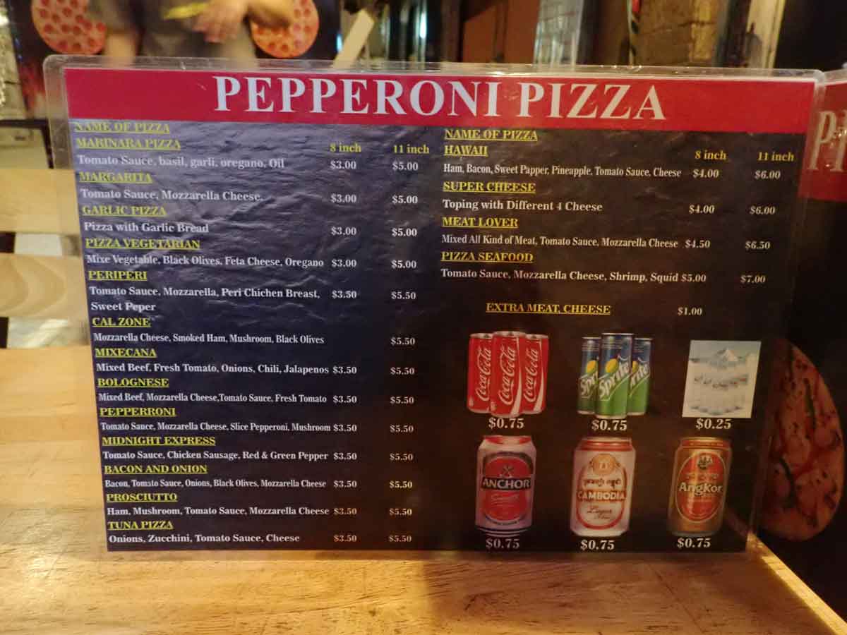 Pepperoni Pizzaのメニュー