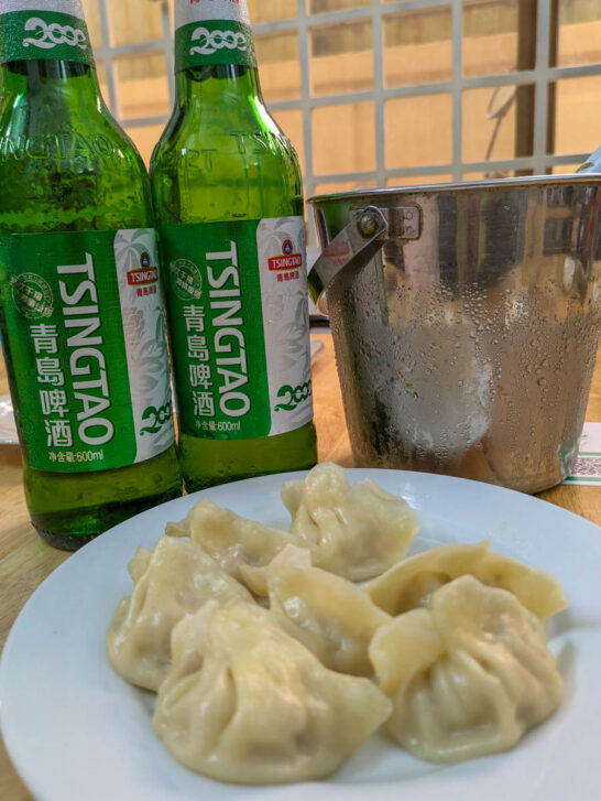 餃子と青島ビール